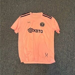 Pink Soccer Jersey with Black Accents